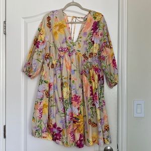 Floral print baby doll dress